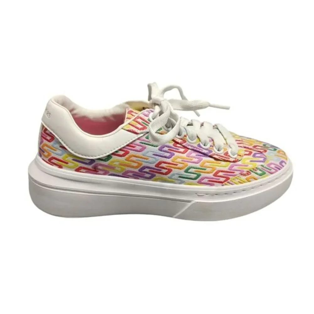 SKECHERS Cordova Classic Low Top Sneakers Womens‎ 8 White Multi Canvas Lace-Up